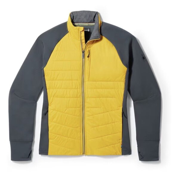 Smartwool Smartloft Yellow Gray Full Zip Lightweight Jacket Sz M - Picture 1 of 13